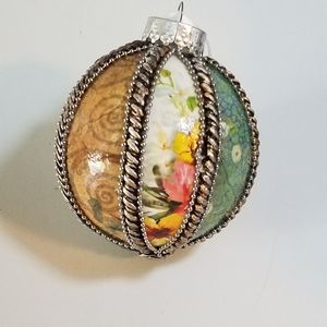 Patchwork Christmas Tree Ornament Large 5 inch Handmade bauble